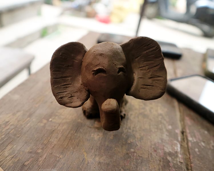 My elephant made from clay by hand