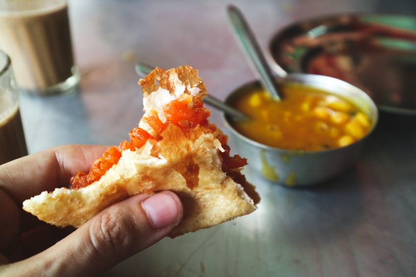 Jeri puri curry street food in Nepal