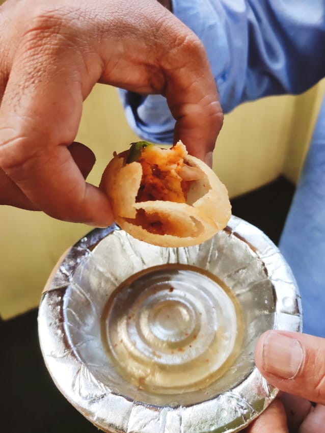 Nepali style pani puri - street food in Nepal