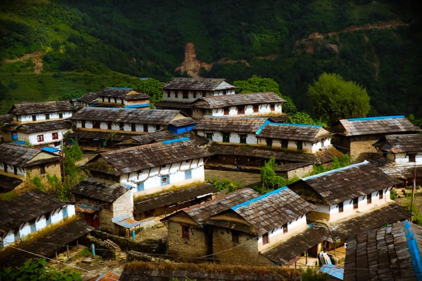 The old Gurung village of Ghandruk in Nepal