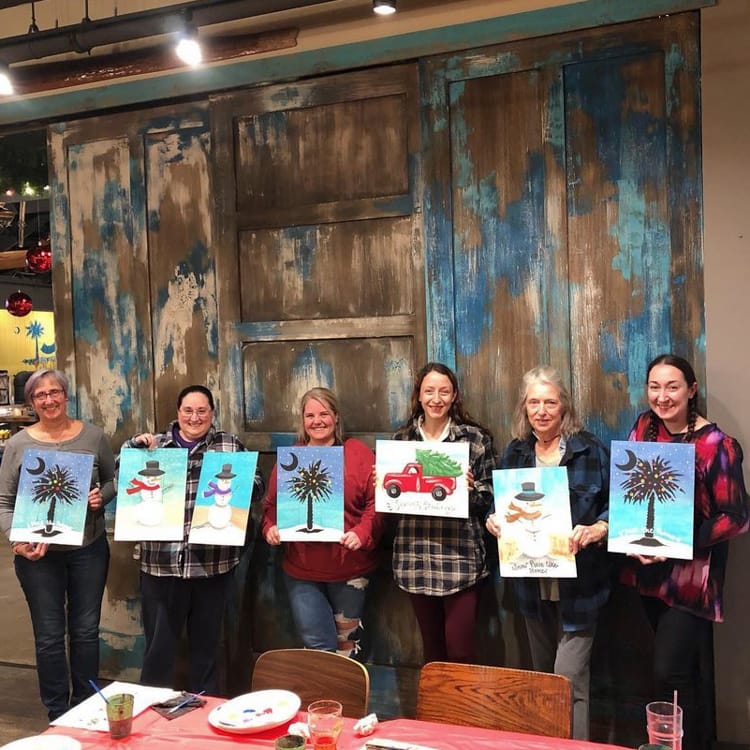 Sip and paint with family for Christmas