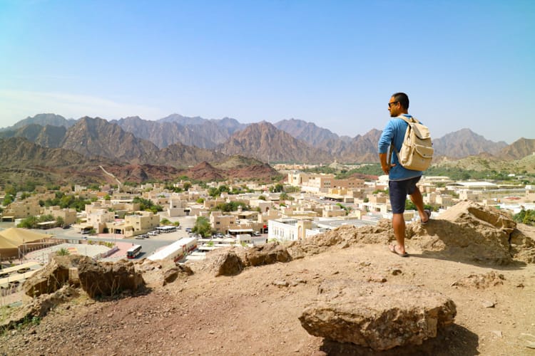 Suraj at the top of a small hike in Hatta