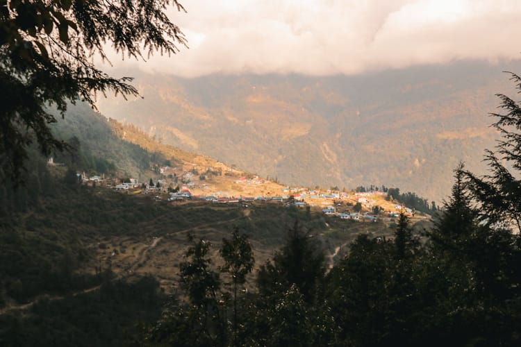 Melamchi Goan as seen from the opposite hillside