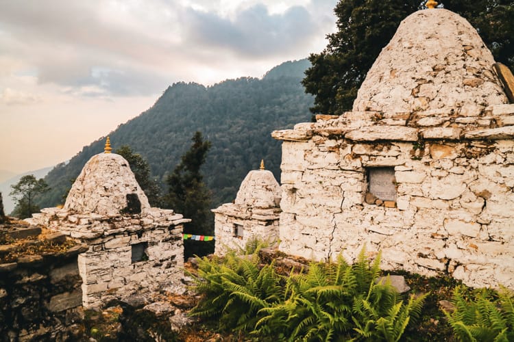 Stone cairns in Melamchi Ghyang