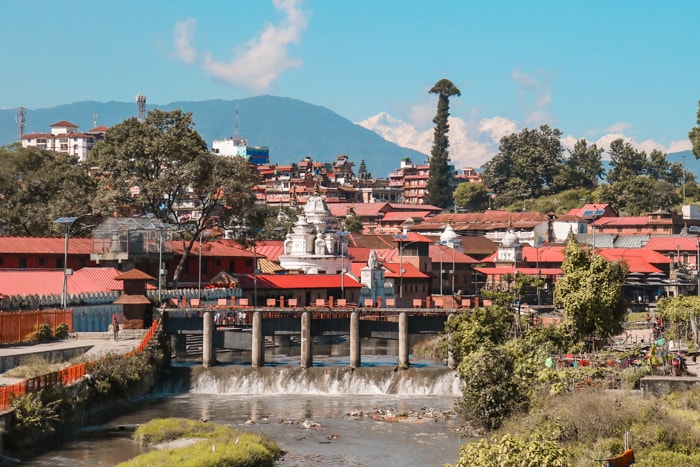 Living in Kathmandu as an Expat - Pashupatinath Temple with the mountains behind it