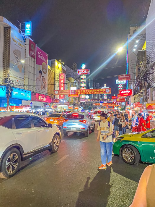 The busy street by the chinatown night market - Best Things to do in Bangkok