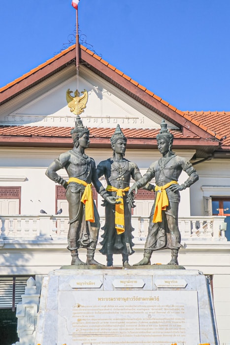 The three kings monument in Chiang Mai, Thailand