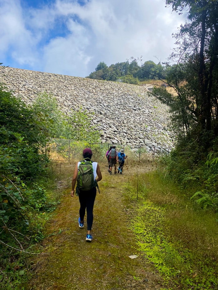 The pathway behind Dhap Dam